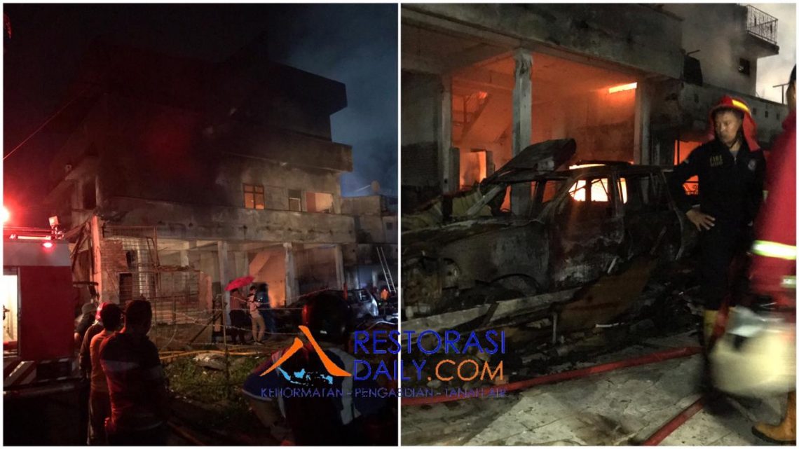 Diduga Tabung Gas di Dapur Meledak. Ruko Pangkalan Gas Elpiji Terbakar.