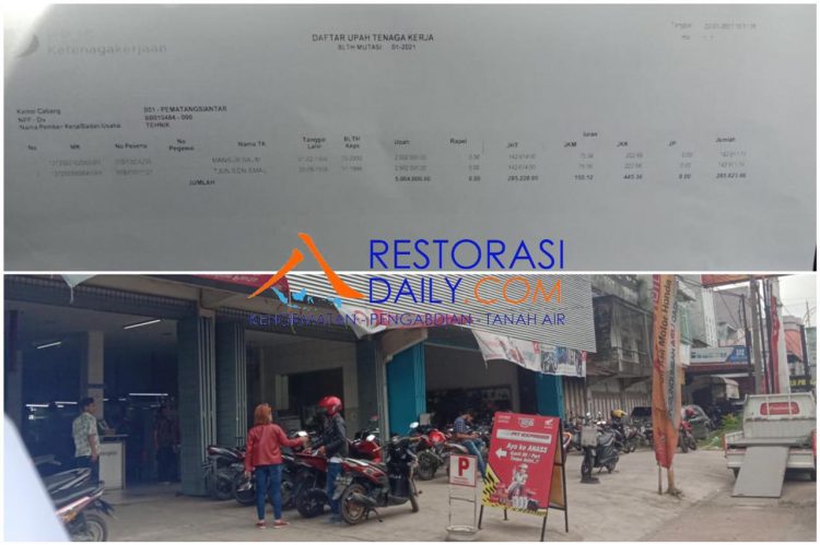 Hanya 2 Karyawan CV Teknik Showroom Honda Terdaftar di BPJS Ketenagakerjaan Pematangsiantar