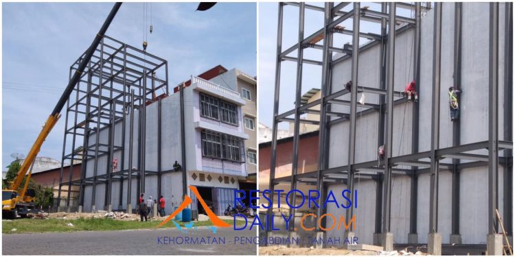 Proyek Bangunan Hotel Alvina Tanpa Plank IMB dan Abaikan Keselamatan Pekerja