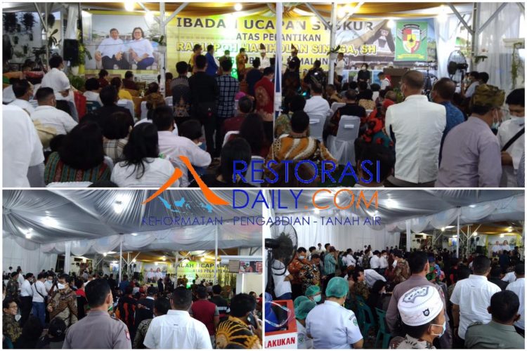 Di Tengah Pandemi Covid 19, Massa Berkerumun di Acara Syukuran Radiapoh Sinaga