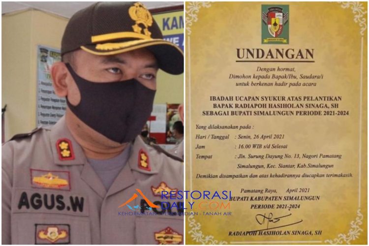 Kapolres Simalungun Bungkam. Tak Ada Penegakan Hukum Kerumunan Massa di Acara Syukuran Radiapoh Sinaga.