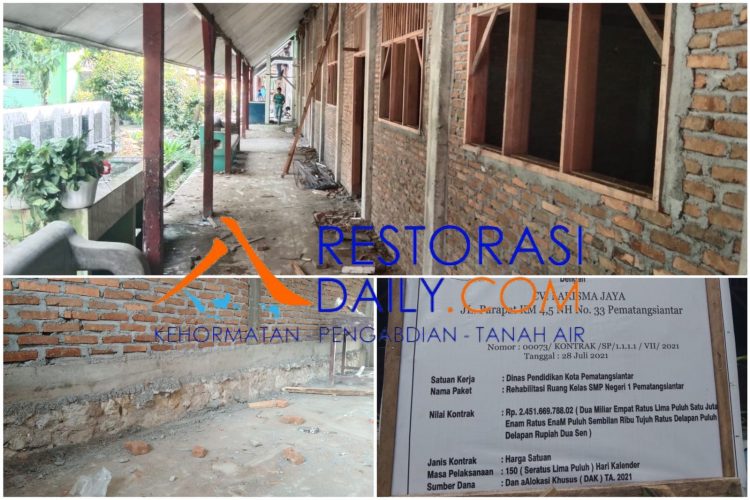 Berbiaya 2,4 Miliar, Pengawas Bangunan Rehab Ruang Kelas di SMP Negeri 1 Akui Gunakan Pondasi Tapak yang Lama