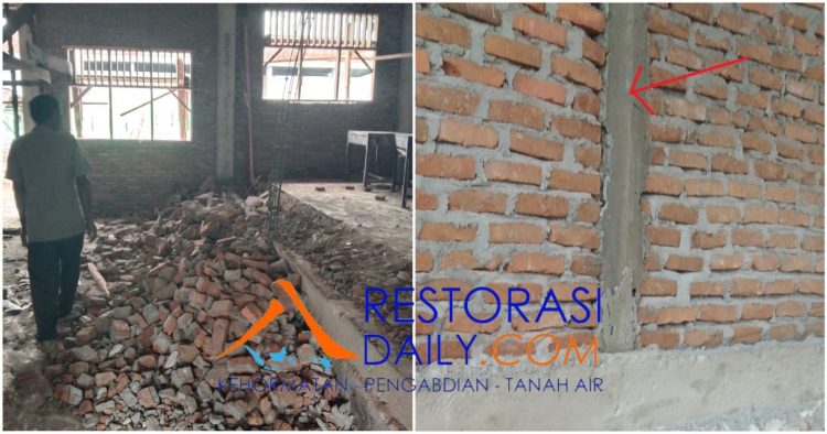 Diduga Tak Sesuai Petunjuk Teknis, CV Larisma Jaya Bongkar Bangunan SMP 1 Pematangsiantar